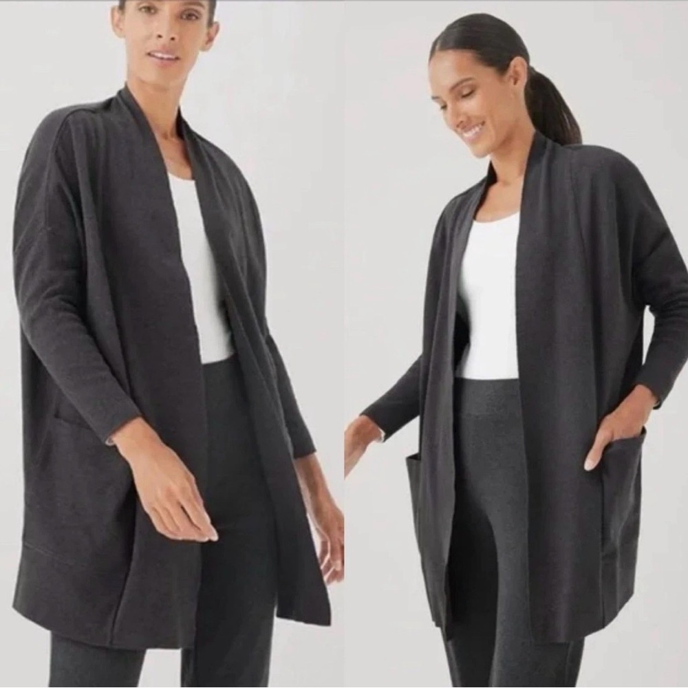 Pact Women's Black Open Cardigan